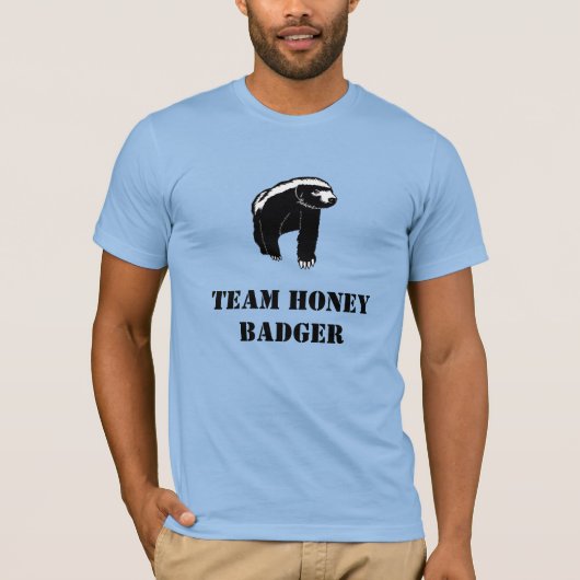 Team Honey Badger Black Text Large Design T - Shir T-Shirt (Vorderseite)