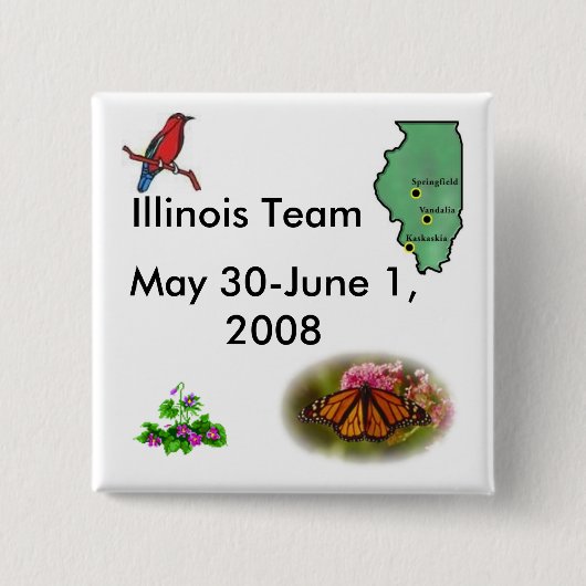 Team Illinois - Staat Symbole Button (Vorderseite)