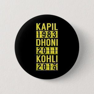Team India Cricket Fan Jersey Button