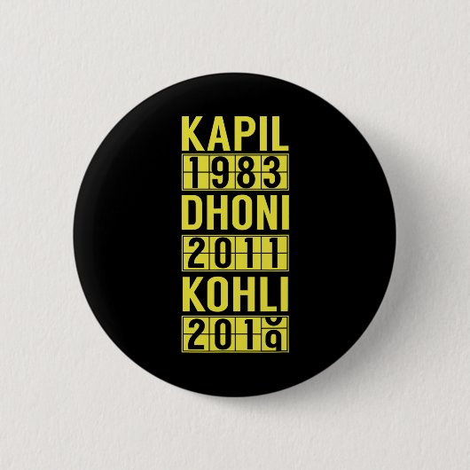 Team India Cricket Fan Jersey Button (Vorderseite)