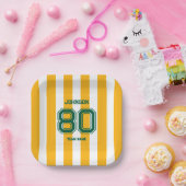 Team-Individuelle Name-Nummer für Gelb und Grün Pappteller (Party)