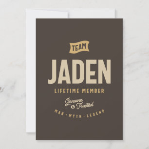 Team Jaden Lebenslanges Mitglied Personalisierter  Einladung