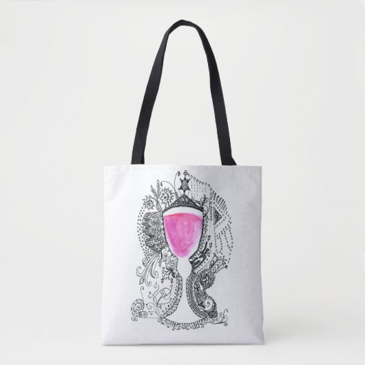 Team Jalta White Pink und Black Wine Cup Tasche (Vorderseite)