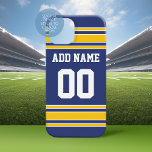 Team Jersey mit Individuelle Name und Nummer iPhone 16 Hülle<br><div class="desc">Blau und Gelb Farben - Wenn Sie Fantasy Football Team Besitzer sind,  machen Sie Ihre eigenen Produkte und zeigen Sie Ihren Freunden! Oder - Spielst du High School Football und will ein Memento? Dieses Jersey Design ist perfekt für jeden,  der Sport spielt.</div>