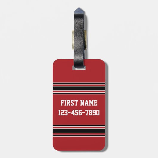 Team Jersey mit Individuelle Name und Nummer Gepäckanhänger (Rückseite vertikal)