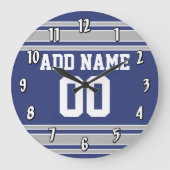 Team Jersey mit Individuelle Name und Nummer Große Wanduhr (Vorderseite)