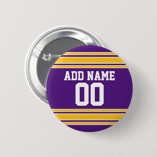 Team Jersey mit Individuelle Name und Nummer Lila Button (Vorne & Hinten)