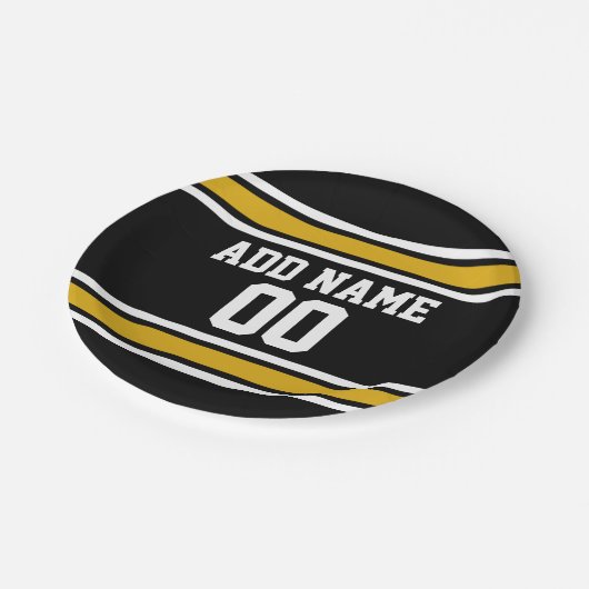 Team Jersey mit Individuelle Name und Nummer Pappteller (Schrägansicht)