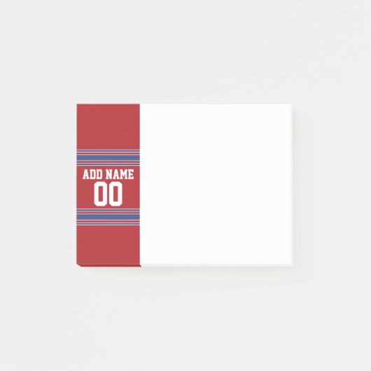 Team Jersey mit Individuelle Name und Nummer Post-it Klebezettel (Vorderseite)