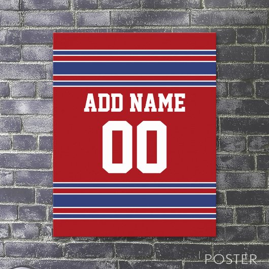 Team Jersey mit Individuelle Name und Nummer Poster