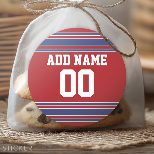 Team Jersey mit Individuelle Name und Nummer Runder Aufkleber