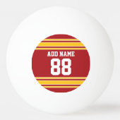 Team Jersey mit Name und Nummer Tischtennisball (Rückseite)