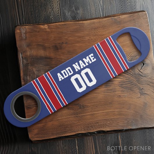 Team Jersey Stripes Individuelle Name und Nummer Speedflaschenöffner