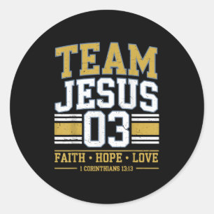 Team Jesus 03 Christlicher Glaube Männer Teenager  Runder Aufkleber