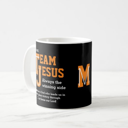 TEAM JESUS Christlich Monogram Kaffeetasse (Vorderseite Links)
