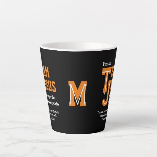 TEAM JESUS Christlich Monogram Milchtasse (Vorderseite)