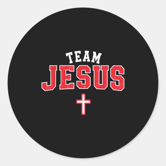 Team Jesus - Funny Christian Cross Emblem Faith St Runder Aufkleber (Vorderseite)