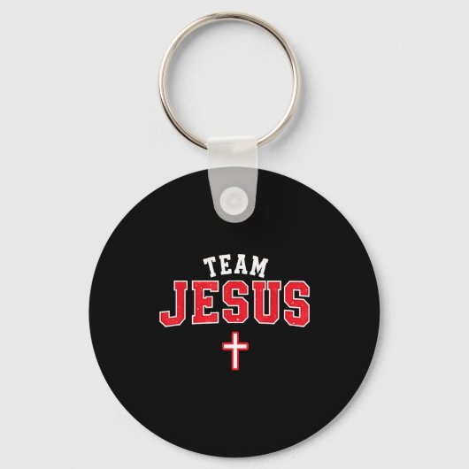Team Jesus - Funny Christian Cross Emblem Faith St Schlüsselanhänger (Vorderseite)