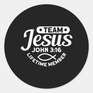 Team Jesus Lebenslanges Mitglied John 3_16 - Lusti Runder Aufkleber
