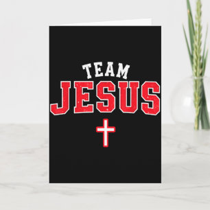 Team Jesus - Lustiges christliches Kreuz-Emblem Gl Karte
