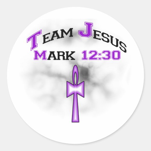 Team Jesus Mark 12:30 Runder Aufkleber (Vorderseite)