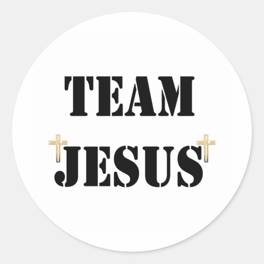 Team Jesus Runder Aufkleber (Vorderseite)