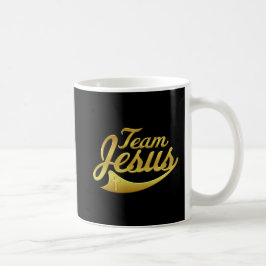 Team-Jesus-Schwarzes und Goldkaffee-Tasse Kaffeetasse