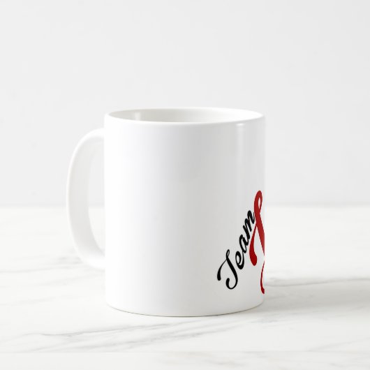 Team-Jesus-Tasse rot und schwarz Kaffeetasse (Vorderseite Links)
