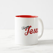 Team-Jesus-Tasse Zweifarbige Tasse (VorderseiteRechts)