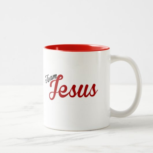 Team-Jesus-Tasse Zweifarbige Tasse (Rechts)