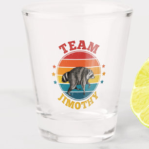 Team Jimothy der Waschbär Legende Gold Rot Blau Schnapsglas