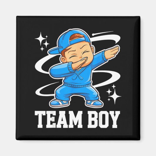 Team Junge Geschlechtsenthüllungsfeier Baby-Ankünd Magnet (Vorne)