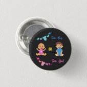 Team Junge oder Team Mädchen Geschlechtsenthüllung Button (Vorne & Hinten)