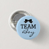 Team-Jungen-Babyparty blau und schwarz Button (Vorne & Hinten)