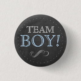 Team-Jungen-blaue Tafel-Babyparty klein Button