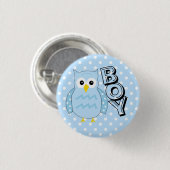 Team-Jungen-Eulen-Babyparty Button (Vorne & Hinten)