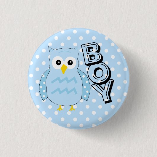 Team-Jungen-Eulen-Babyparty Button (Vorderseite)