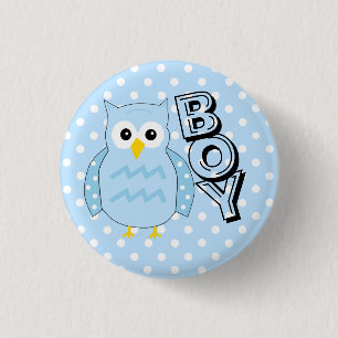 Team-Jungen-Eulen-Babyparty Button