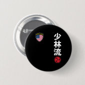 Team Karate Shorin Ryu Usa Flag Japanisches Martia Button (Vorne & Hinten)