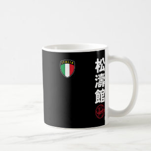 Team Karate Shotokan Italien Flaggen Kanji Japanis Kaffeetasse