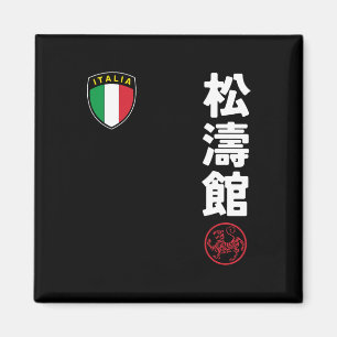 Team Karate Shotokan Italien Flaggen Kanji Japanis Magnet