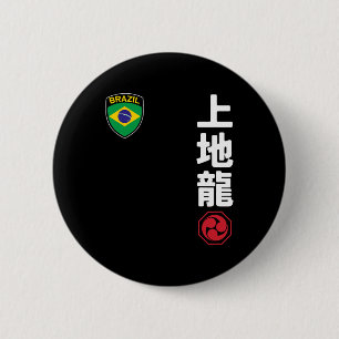 Team Karate Uechi Ryu Brasilien Flaggen Japanische Button