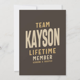 Team Kayson Lebenslanges Mitglied Personalisierter Einladung