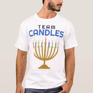 Team Kerzen Hanukkah-Menora jüdisch lustiges T-Shi T-Shirt