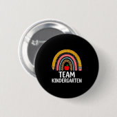 Team Kindergarten Boho Regenbogen Bleistift K Lehr Button (Vorne & Hinten)