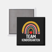 Team Kindergarten Boho Regenbogen Bleistift K Lehr Magnet (Vorderseite/Rückseite)
