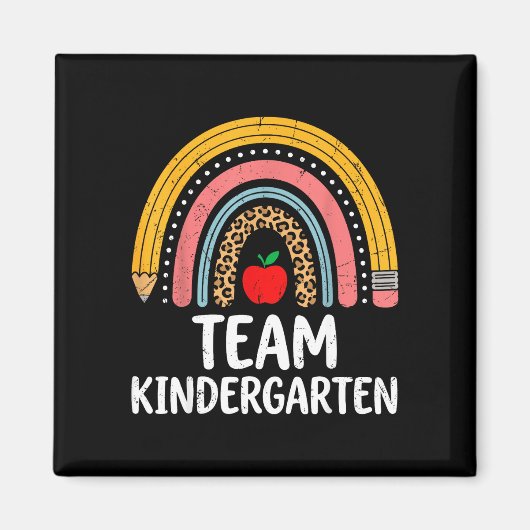 Team Kindergarten Boho Regenbogen Bleistift K Lehr Magnet (Vorne)