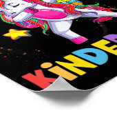 Team Kindergarten Dabbing Unicorn Zurück zur Schul Poster (Ecke)