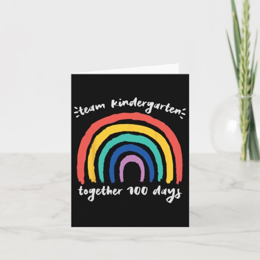 Team Kindergarten Gemeinsam 100 Tage Regenbogenleh Karte (Vorderseite)