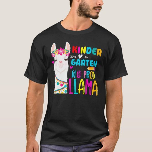 Team Kindergarten Teacher Rainbow No Prob Llama 10 T-Shirt (Vorderseite)